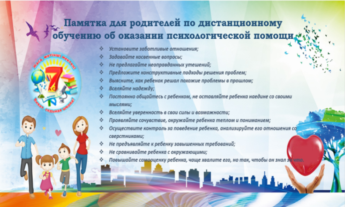 Ата-аналарға мектепте   қашықтан оқуды  ұйымдастыру туралы. Родителям по организации дистанционного обучения в школе